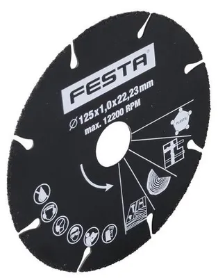 Image de Disque à tronçonner FESTA 21192 universel en carbure 125 x 1 x 22,2 mm