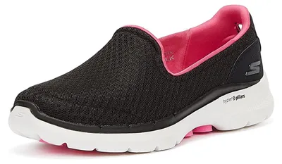 Produktbild von Skechers Women's GO Walk 6 Big Splash Sneaker, Schwarz/Heißrosa, 41 EU