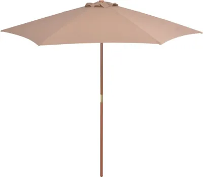 Zdjęcie produktu dla Parasol ogrodowy na drewnianym słupku, 270 cm, taupe