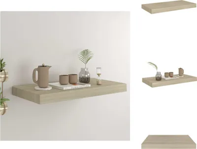 Zdjęcie produktu dla vidaXL Pływająca półka ścienna w kolorze dębu 50x23x3,8 cm MDF - Półki ścienne