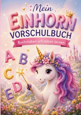 Produktbild von Mein Einhorn Vorschulbuch - Buchstaben schreiben lernen