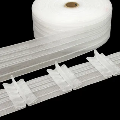 Produktbild von Gardinenband 50m Stehfalte Transparent-65mm 1:2.5 Kräuselband Faltenband