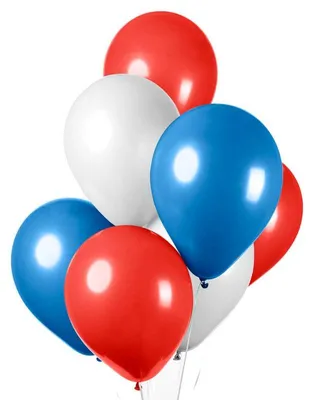Produktbild von 10 Stück Luftballons, 30 cm Durchmesser, in den Farben Blau, Weiss, Rot