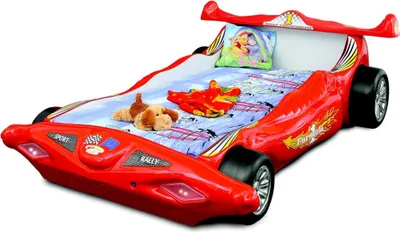 Produktbild von Rotes Kinderbett Rennauto Design Formula 1 Bett Einzelbett Holzgestell
