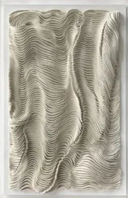 Produktbild von Casa Padrino Luxus Designer Ölgemälde Beige / Weiß 80 x H. 110 cm - Handgemaltes Gemälde mit Metallrahmen - Luxus Wand Deko - Designer Wand Deko - Deko Accessoires - Luxus Qualität