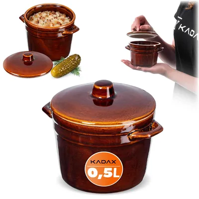 Produktbild von KADAX Gärbehälter für Hausbrauereien "Athena" , Sauerkrautgärtopf, Tonfass, Topf 0.5L, KI-generiertes Bild