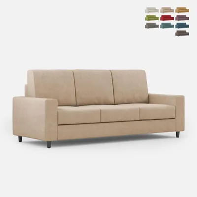 Produktbild von Moderner eleganter 3-Sitzer Stoffsofa 208 cm Sakar 180 - Beige