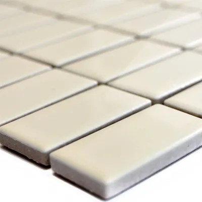 Produktbild von Keramik Mosaikfliesen Adrian Beige Glänzend Rechteck