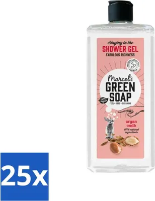 Image de Marcel's Green Soap - Gel douche - Argan & Oudh - Nourrissant & Doux - 300 ml - Pack avantage - 25 pièces