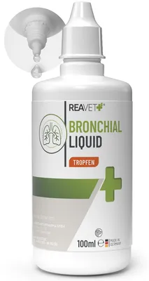 Produktbild von REAVET Bronchial Liquid Tropfen für Hunde 100ml I Liquid zur Unterstützung der Atemwegsfunktion – für freie Atemwege
