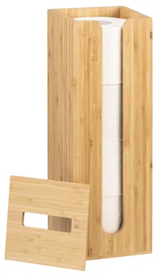Obrázok produktu pre Úložný priestor na toaletový papier eluno, určený pre 4 náhradné rolky, štvorcový, vyrobený z bambusu