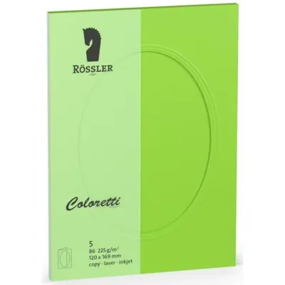 Produktbild von Coloretti PP Karten oval 5 Stück B6 hellgrün
