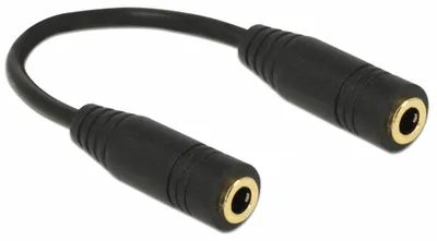 Produktbild von DeLOCK 65896, 3.5mm, Weiblich, 3.5mm, Weiblich, 0,13 m, Schwarz