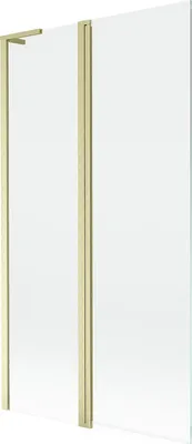 Produktbild von Mexen Mist L 2-flügelige Badewannenfaltwand 100 x 150 cm, transparent, gold gebürstet - 8A9L-100-011-55-00