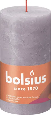 Produktbild von Bolsius rustikale Stumpenkerze, lavendelblau, 130 × 68 mm