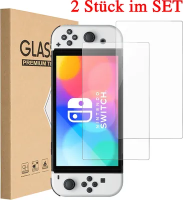 Produktbild von 2x Displayschutz Glas für Nintendo Switch OLED – 9H Panzerglas, Kratzfest & Blasenfrei