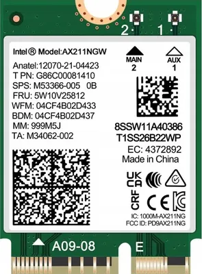 Obrázok produktu pre Intel AX211 CNVio2 WiFi 6E + Bluetooth interná sieťová karta pre notebooky