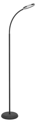 Image de Lampe sur pied LED EGLO Lauro, avec variateur, en plastique, noire, 132 cm