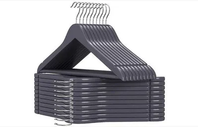 Produktbild von Famanu Holzkleiderbügel Set von 20 - Grau-Silber
