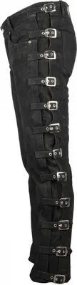 Produktbild von Lederhose Bikerhose Lederjeans Schnallen Motorradjeans Bikerhose Rocker(31)