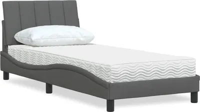 Immagine prodotto di Letto con Materasso Hanko Grigio Scuro 80x200 cm in Tessuto