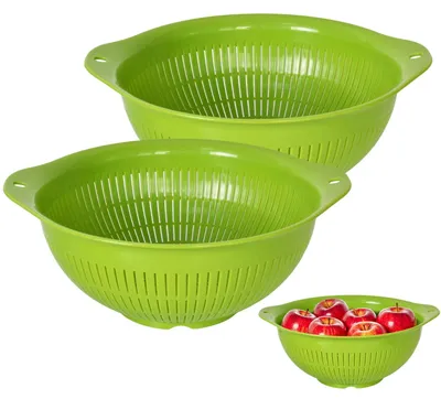Productafbeelding van Zeef van kunststof, 24 cm, met handgrepen, geschikt voor groenten en pasta
