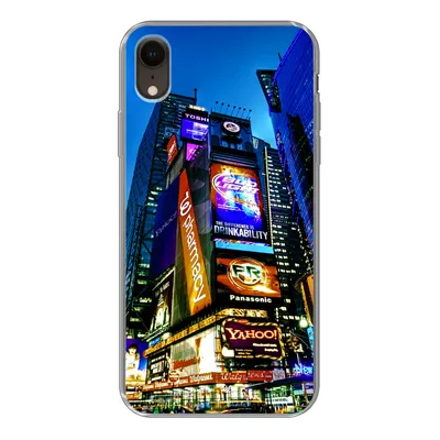 Produktbild von MuchoWow® Handyhülle Schutzhülle Hülle für iPhone XR New York - Nacht - USA Silikon Softcase Handy Hülle - Schutzdeckel