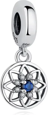 Produktbild von PANDACHARMS Blaues Sternenornament Charm Anhänger, 925er Sterling Silber, passt zu Pandora