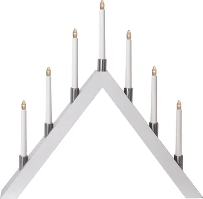Produktbild von Best Season LED-Fensterleuchter "Tall-A" 7flammig Material: Holz/Metall, Farbe: weiß,ca.63 x 66cm, 266-48