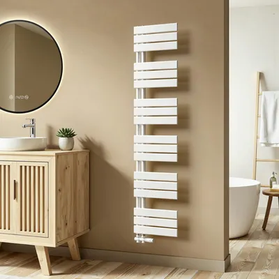Produktbild von S'AFIELINA 1599x400mm Design Badheizkörper Handtuchheizkörper Flach Paneel Seitenanschlusss Heizkörper für Bad Handtuchtrockner Weiß 684 Watt