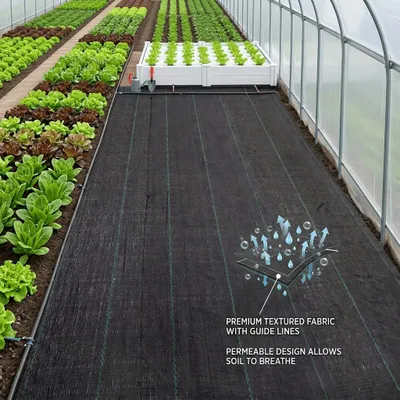 Obrázek produktu pro Netkaná textilie proti plevelu tkaná PP UV odolná propustná pro vodu se sadovými liniemi zahrada — 4 ks