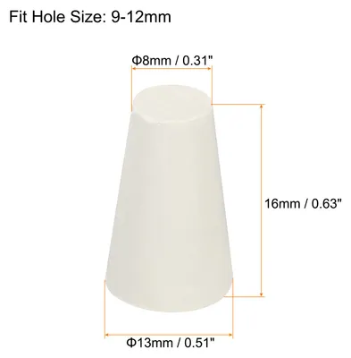 Produktbild von 24Stk Gummi Konisch Stecker 8mm bis 13mm Solid Test Rohre St?psel Stopfen Wei? fš¹r Lab Haus