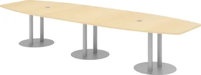 Produktbild von bümö Konferenztisch groß KT40 - Nachbildung Ahorn, tischfuss: Säule in Silber