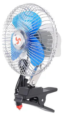 Image de Ventilateur de refroidissement portable pour véhicule de 15 cm, alimenté par allume-cigare, silencieux, semi-fermé et oscillant, pour véhicules, 12 V CC