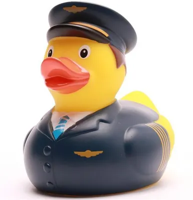 Produktbild von Badeente Pilot dunkelblau Vinyl 10 cm