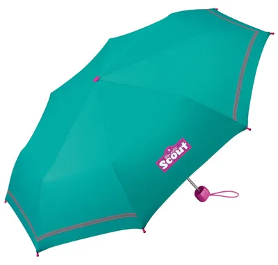Produktbild von Scout Kinder Regenschirm Basic  mit Reflektorstreifen extra leicht Green