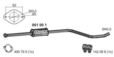 Produktbild von ERNST 061001 Mittelschalldämpfer Schalldämpfer für OPEL Astra J Sports Tourer (P10) ASTRA J Astra J GTC (P10) ASTRA J Stufenheck