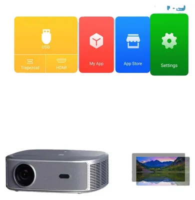 Image de Projecteur, Full HD 1080P, 3600 lumens ANSI, avec écran de 100 pouces