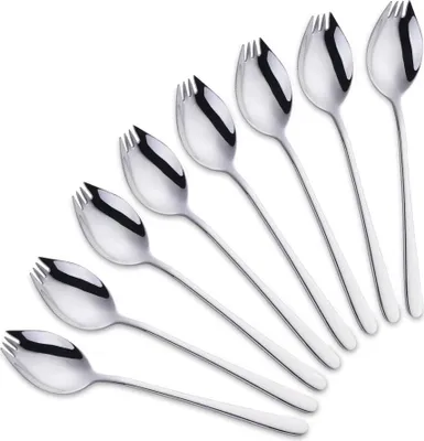 Produktbild von Spork Set RVS - Camping Besteck - 8 Stück - Silber