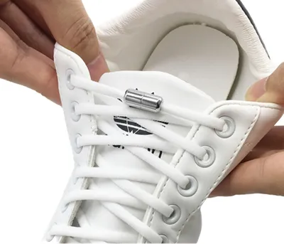 Obrázok produktu pre INF Elastické šnúrky do topánok bez zaväzovania s 2 prackou biely