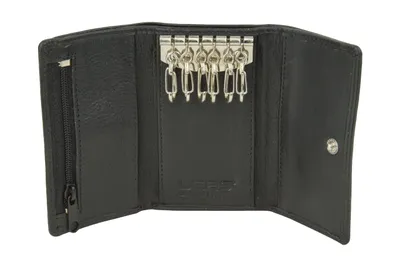 Produktbild von RFID Schlüsselgeldbörse und Schlüsseltasche gegen Datendiebstahl LEAS in Echt-Leder, schwarz - Special Edition