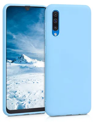 Produktbild von kwmobile Handyhülle für Samsung Galaxy A50 Hülle - TPU Case - Kabelloses Laden - Schutzhülle Cover in Taubenblau