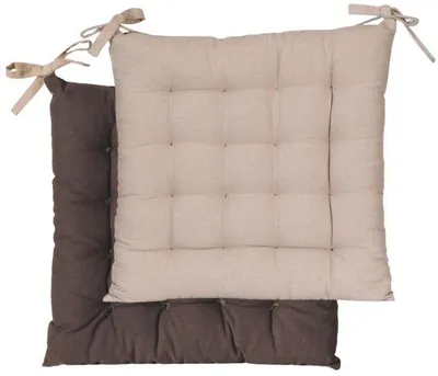 Zdjęcie produktu dla Uniqoos® Dwustronna poduszka siedziskowa 40 x 40 cm – poduszka na krzesło wykonana z bawełny, grubość 5 cm, kolor taupe/antracyt