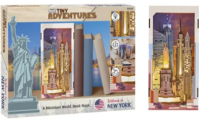 Obrázok produktu pre Book Nook New York – miniatúrne dioráma s LED osvetlením do knižnice