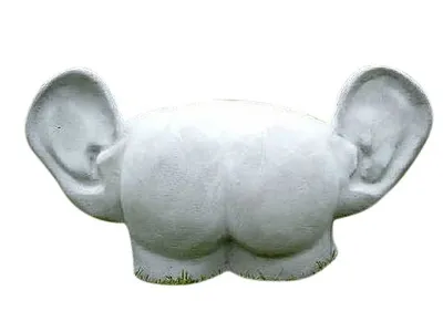 Produktbild von Witziger A... mit Ohren aus Steinguss perfekt für den Garten die Terrasse oder die Fensterbank ist Frostfest Witterungsbeständig und Neu 24cm H, 4301