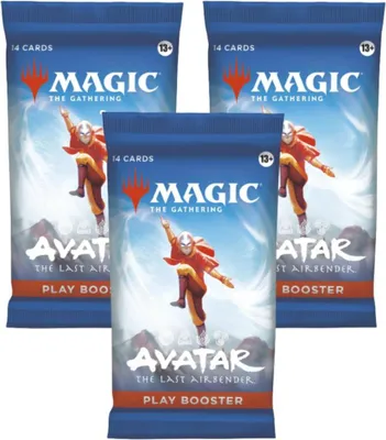 Produktbild von 3× Magic the Gathering Avatar: The Last Airbender Play Booster Englisch – Offizielle MTG-Erweiterungspacks mit seltenen & exklusiven Karten + Heartforcards Versandschutz