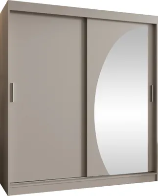 Produktbild von MIRJAN24 Kleiderschrank Wika 180, Schwebetürenschrank mit zwei Kleiderstangen, Garderobe (Farbe: Cashmere, Größe: 180 cm, mit Schubladen)