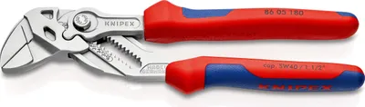 Produktbild von Knipex Zangenschlüssel DIN ISO 5743 Länge 180mm Spannweite 35mm vernickelt mit 2K-Hüllen - 86 05 180 SB