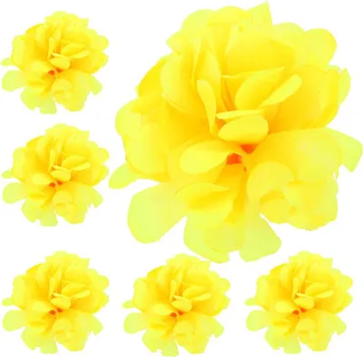 Produktbild von Dekolo Künstliche Blumen Blütenköpfe Pflanzen Deko Hortensien für die Hochzeit Gelb 8cm