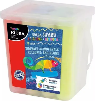Obrázok produktu pre Farebné kriedy Jumbo + neónové (12 kusov)